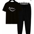 Men Slim Fit Black Graphic T-Shirt Summer